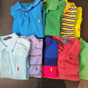 Lot Of 9 Ralph Lauren Polo Shirt Collection Men's Sz XL